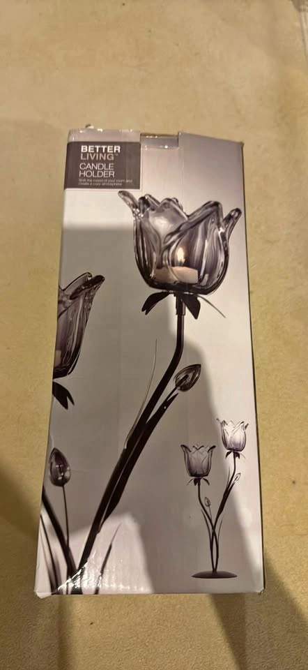 Glass Tulip Candle Holder