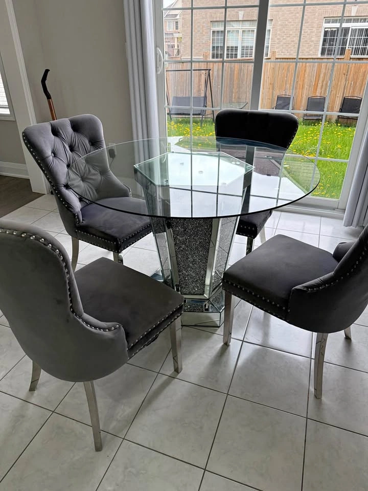 Glass Dining Table + 4 Dining Chairs PRICE IS FIRM