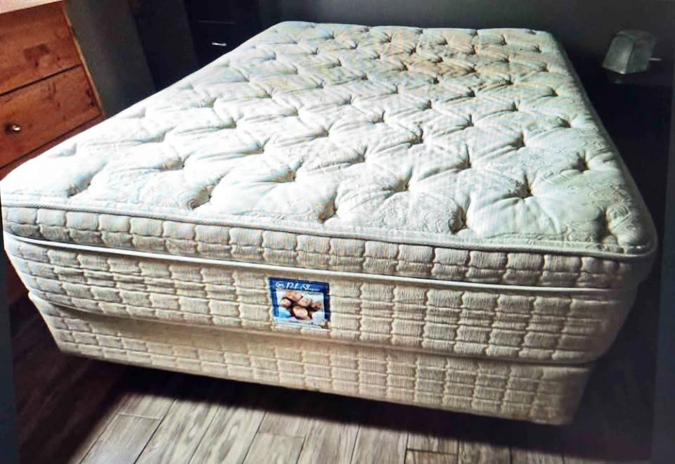 Queen Bed Box Spring and Metal Frame (Mattress Not Included)