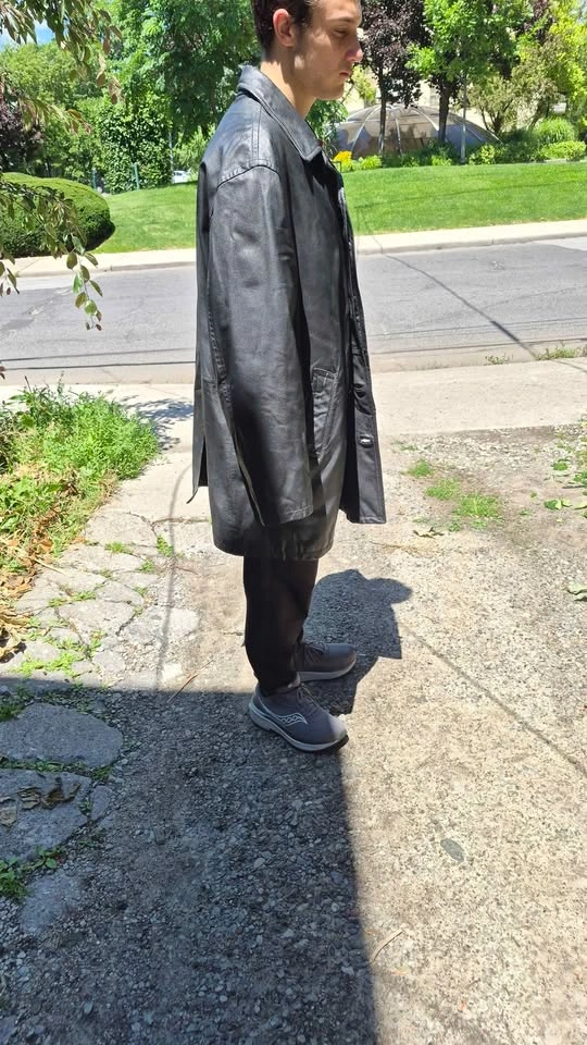 Black Leather Trench Coat - photo 2