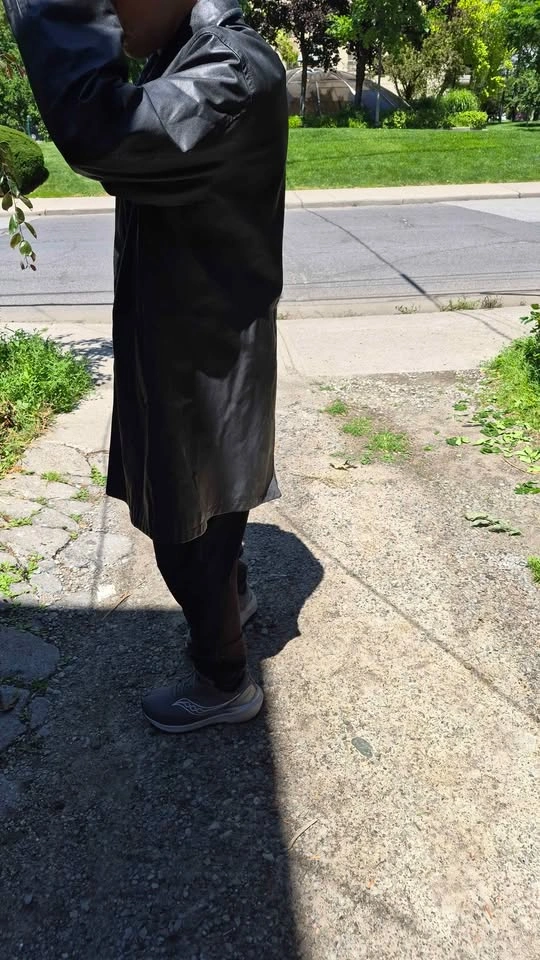 Black Leather Trench Coat - photo 3