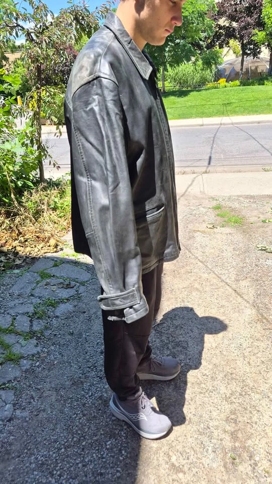 Men's Black Leather Jacket - photo 3
