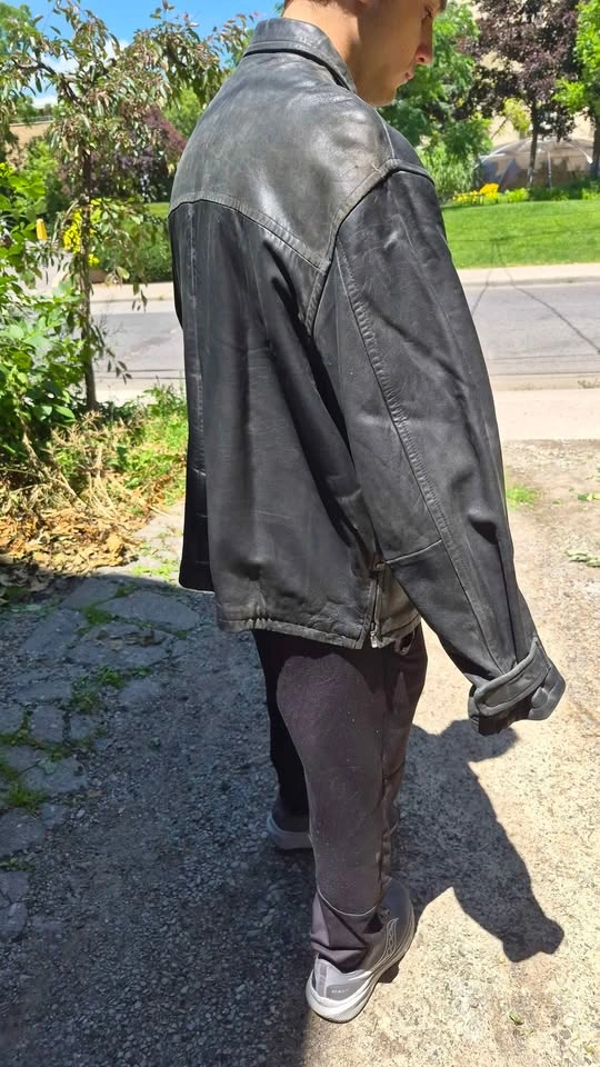 Men's Black Leather Jacket - photo 4