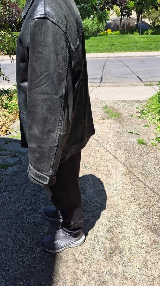 Men's Black Leather Jacket - photo 5