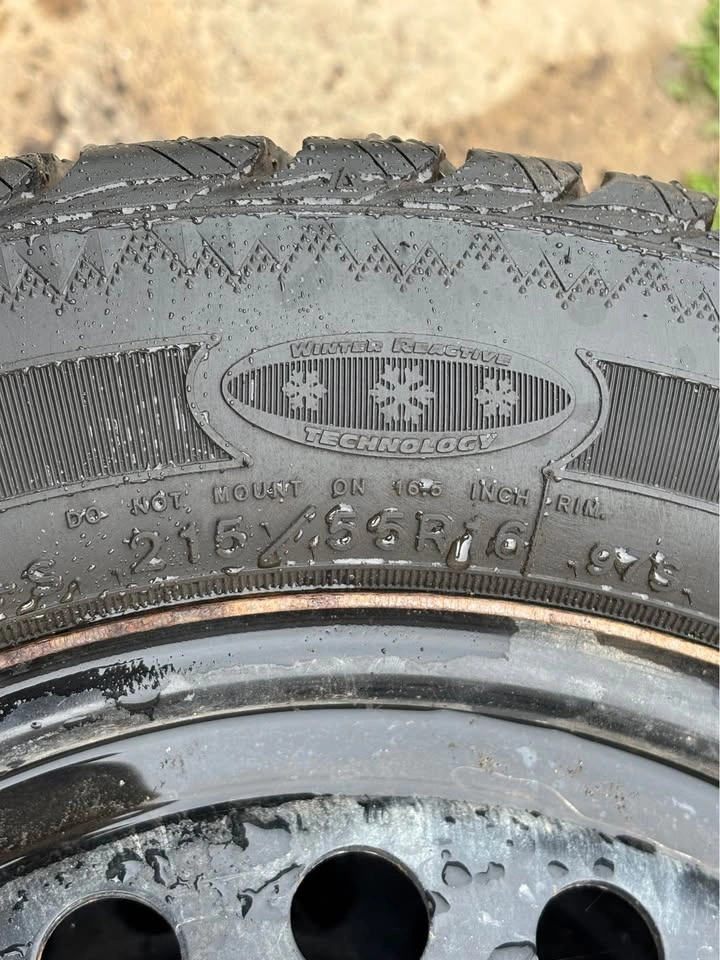 Set of 4 Goodyear Winter Tires with Rims - 215/55R16 - photo 2