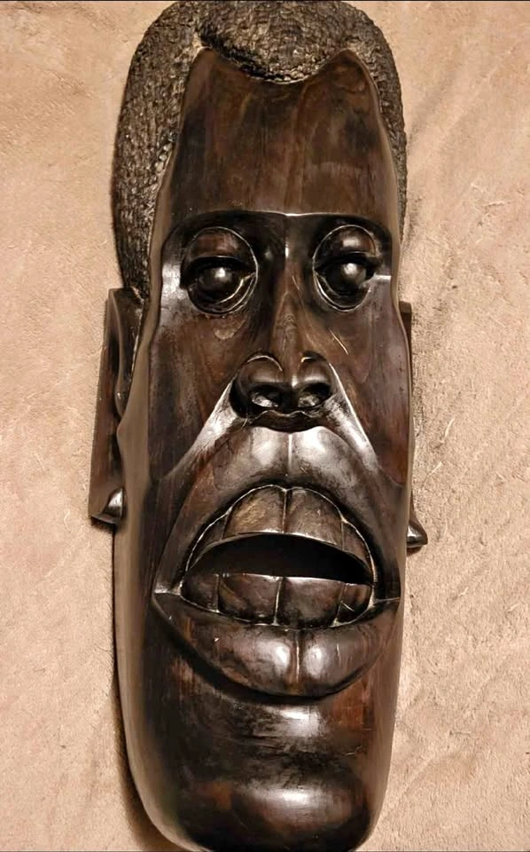 Solid Mahogany Hand Carved Tribal Wall Mask