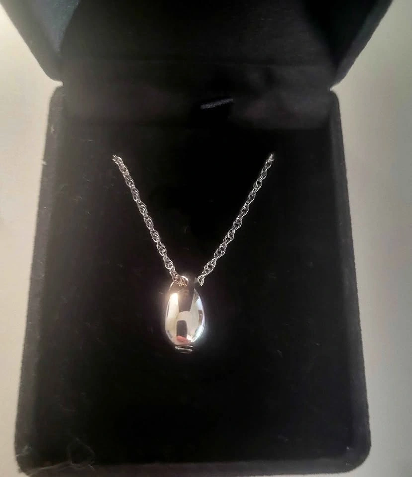 925 Sterling Silver Teardrop Cremation Pendant Necklace - photo 3