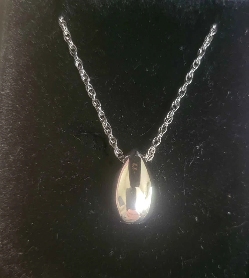 925 Sterling Silver Teardrop Cremation Pendant Necklace - photo 4