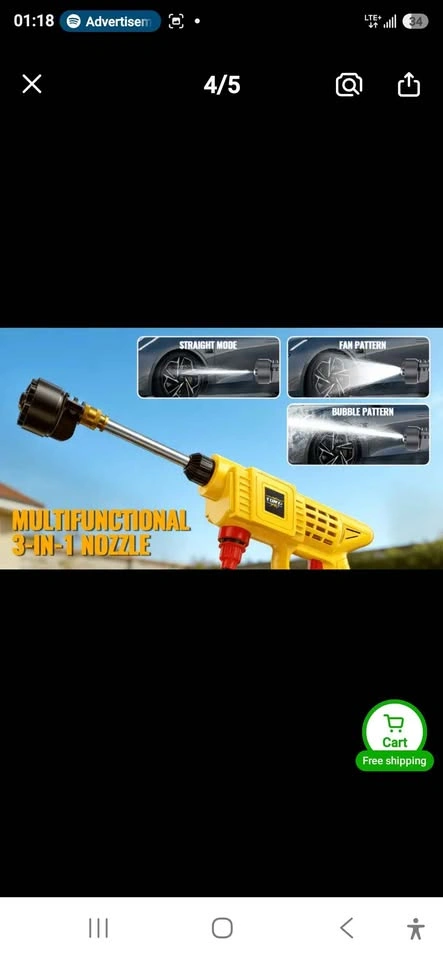 NEW 21V Cordless Pressure Washer - 2 Batteries - Carrying Case - photo 3