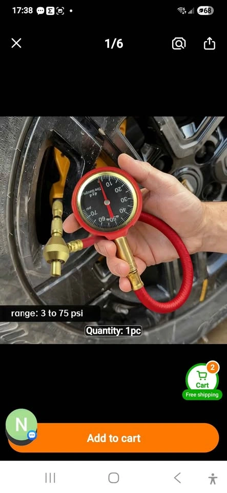 Tire Pressure Gauge with Deflator, 0–70 PSI (NEW) - photo 5