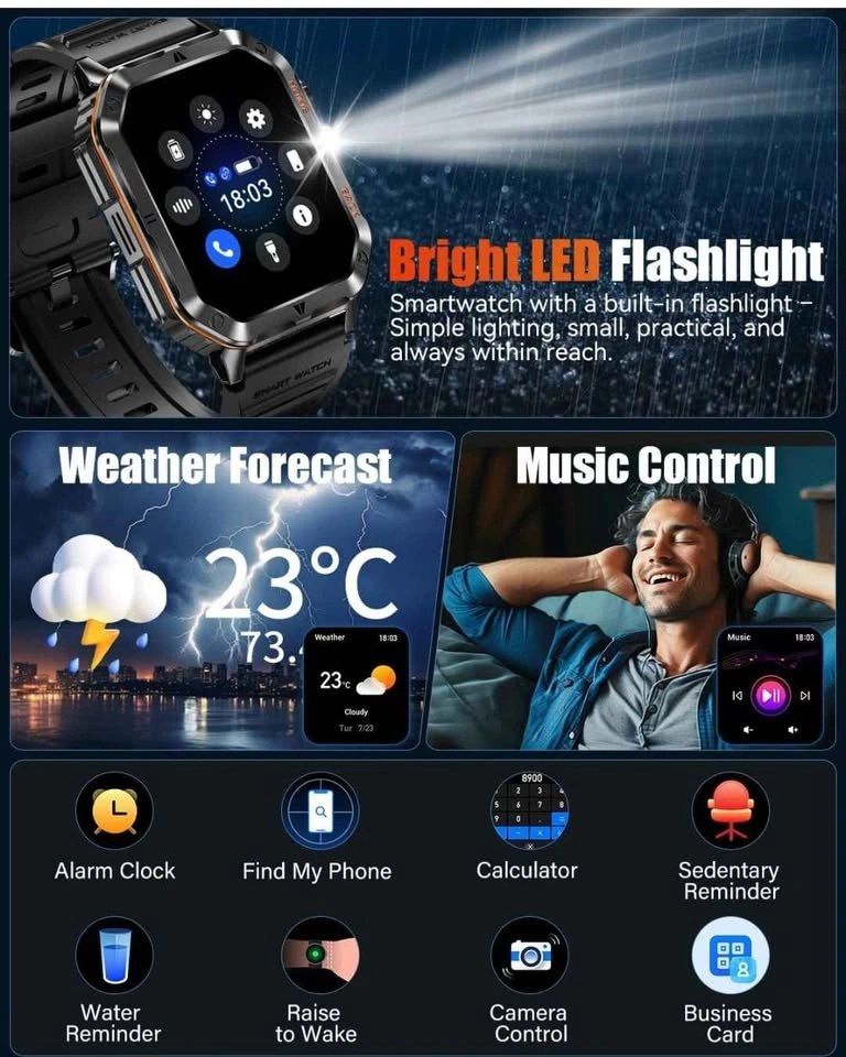 Smart Watch 1200mAh Battery Health & Sport Monitor - photo 5