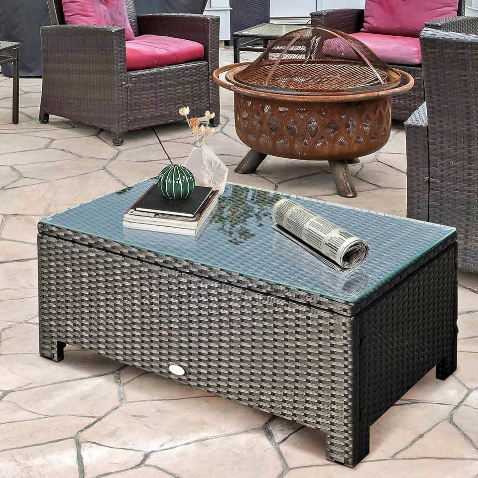 Outsunny Rattan Coffee Table