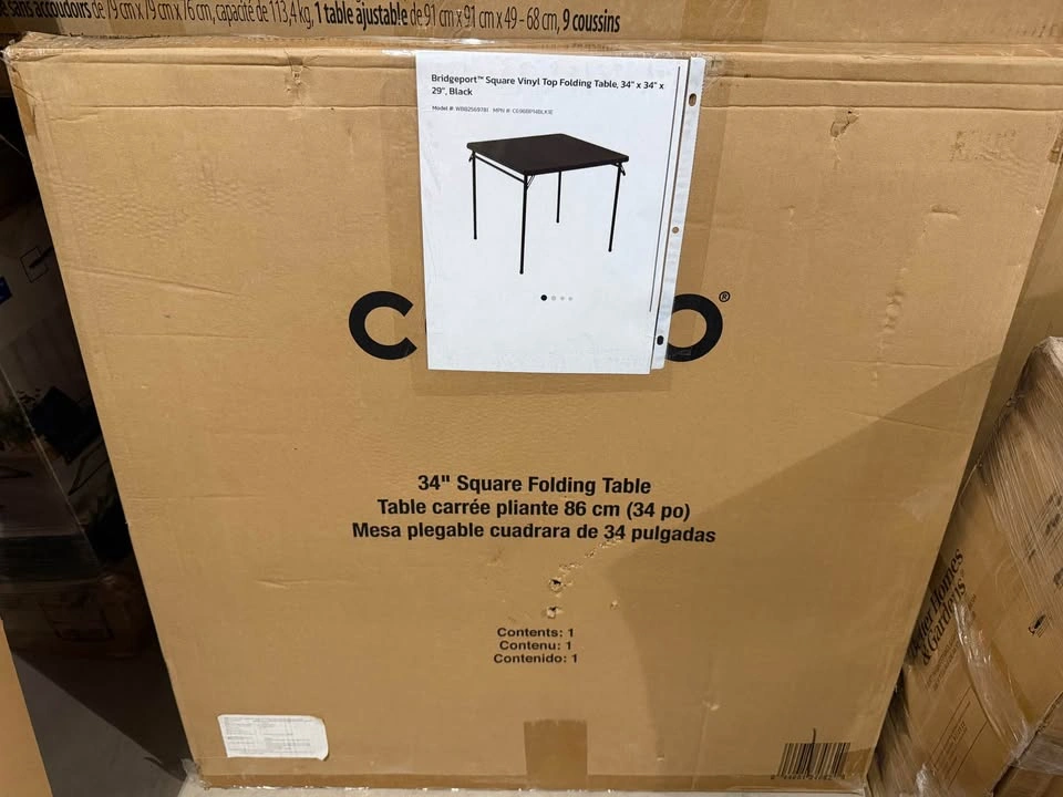 Bridgeport 34" Square Vinyl Top Folding Table - photo 2