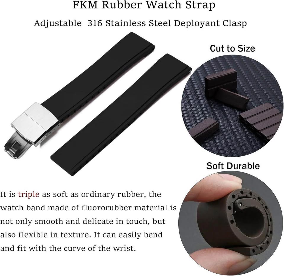 Niziruoup FKM Rubber Watch Strap 19mm 20mm - photo 2
