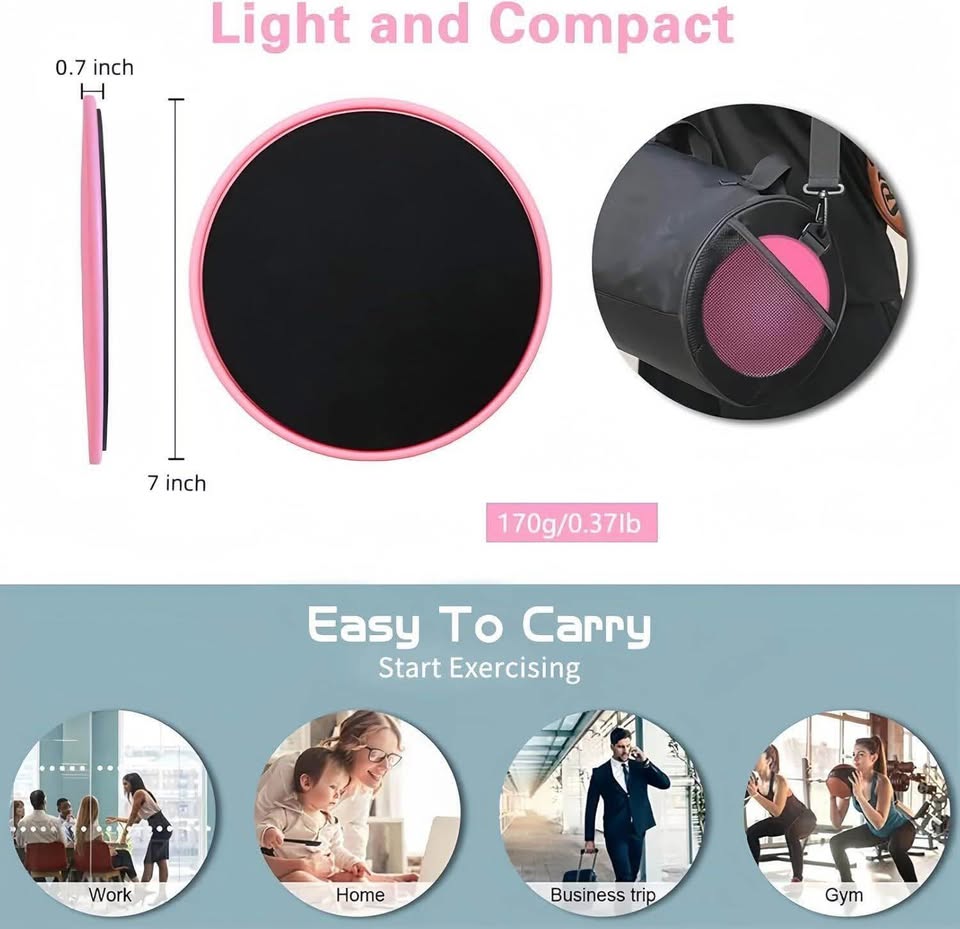 Exercise Core Sliders, Dual Sided Exercise Gliding Discs BLACK - photo 2