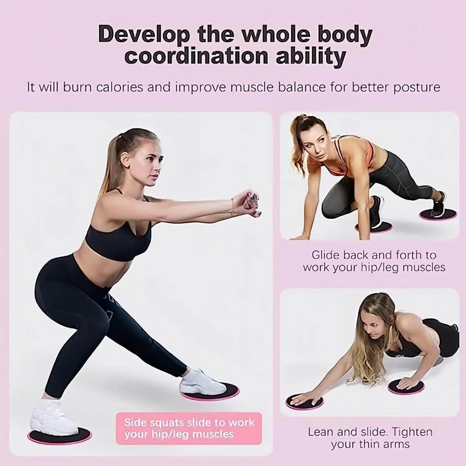 Exercise Core Sliders, Dual Sided Exercise Gliding Discs BLACK - photo 3