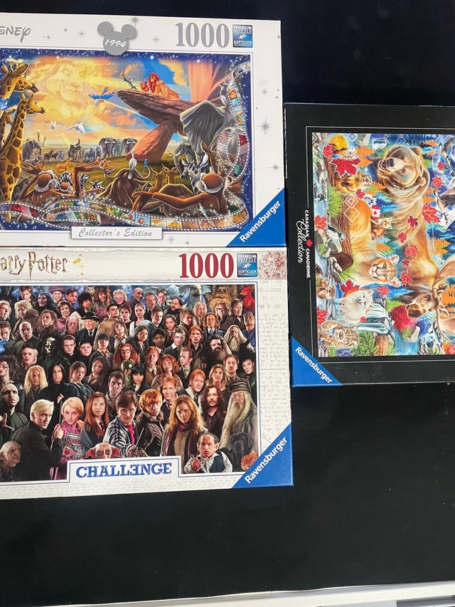 1000 piece Ravensburger Jigsaw Puzzles (3 puzzles)