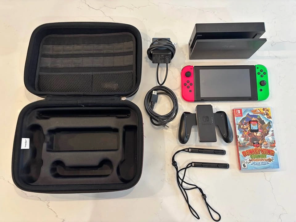 Nintendo Switch Complete Bundle | Dock, Case, 256GB SD, Donkey K