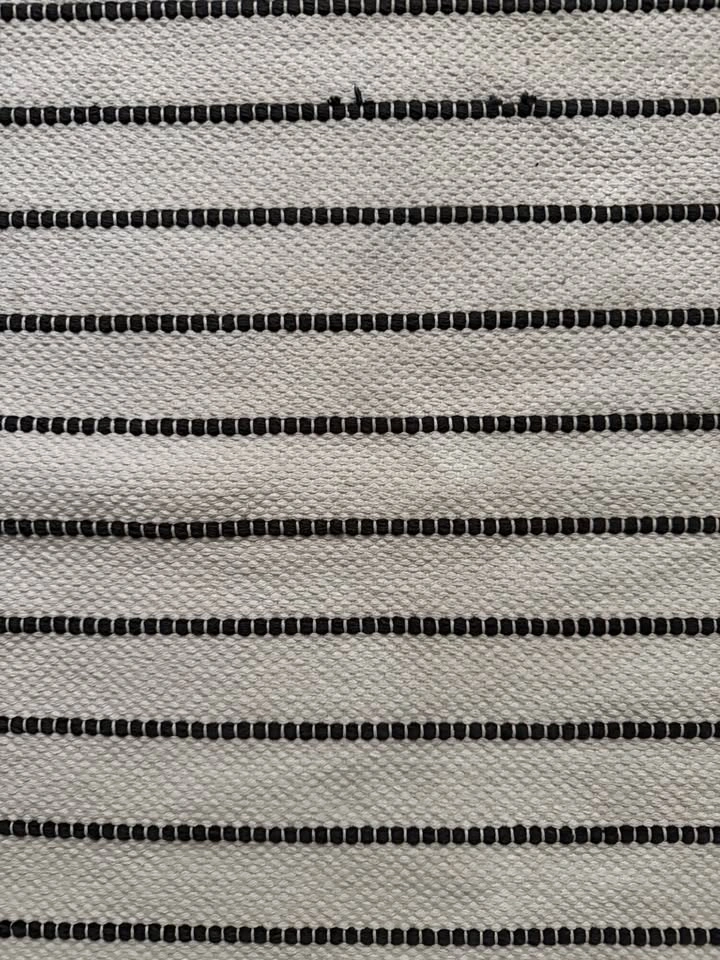 2’4” x 4’6” Black and White Striped Woven Cotton Runner Rug - photo 2