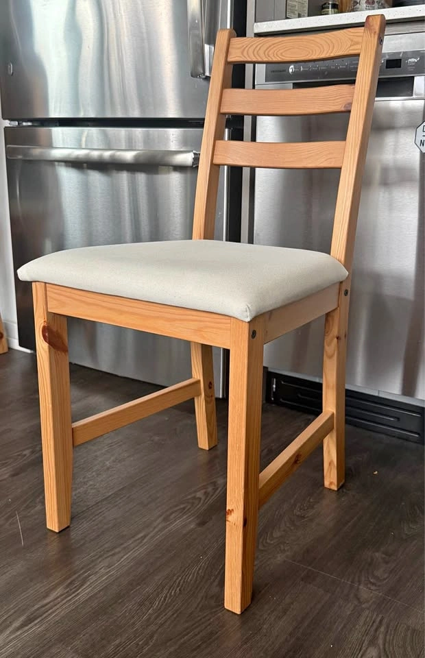 IKEA LERHAMN Solid Wood Upholstered Dining Chairs