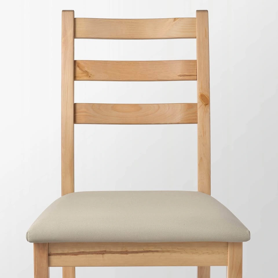 IKEA LERHAMN Solid Wood Upholstered Dining Chairs - photo 2