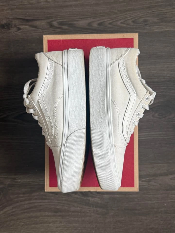 VANS Old Skool Platform Shoes (White) Size W6.5 / M5.0 - photo 4