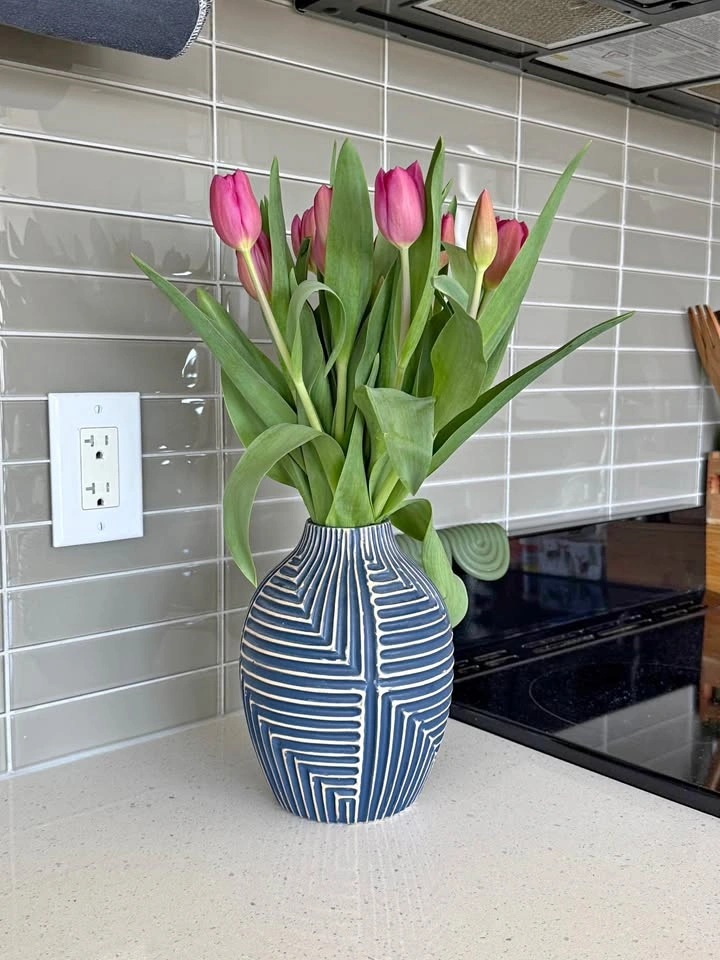 Blue ceramic vase