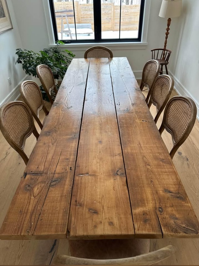 Solid Fir Harvest Dining Table – 9ft Long | Antique, Rustic