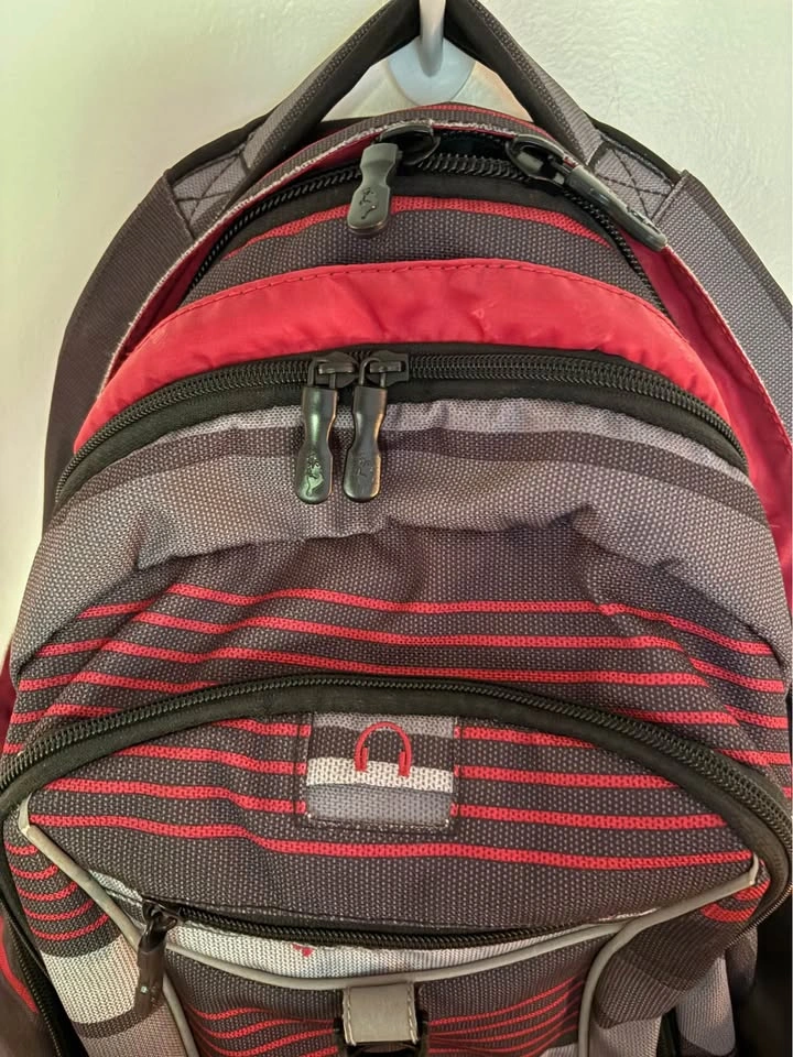 Roots Central Pack Backpack – Grey, Black & Red Stripes - photo 2