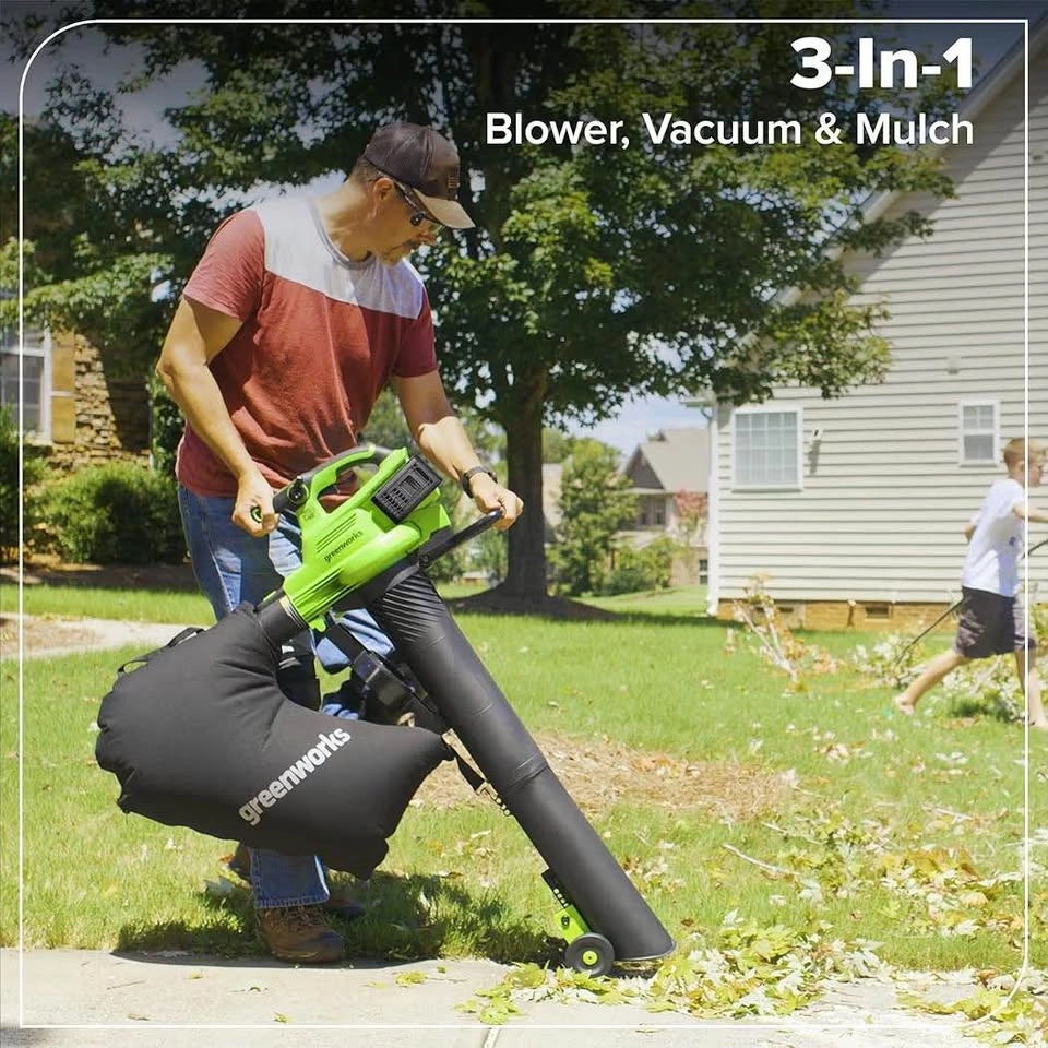 Greenworks 48V (24V x 2) 3-in-1 Brushless Blower Vacuum Mulcher - photo 4