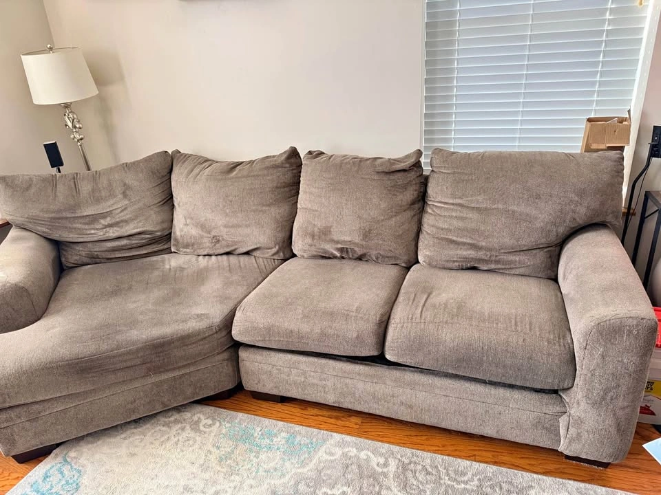 Grey Sectional Sofa with snuggler chaise