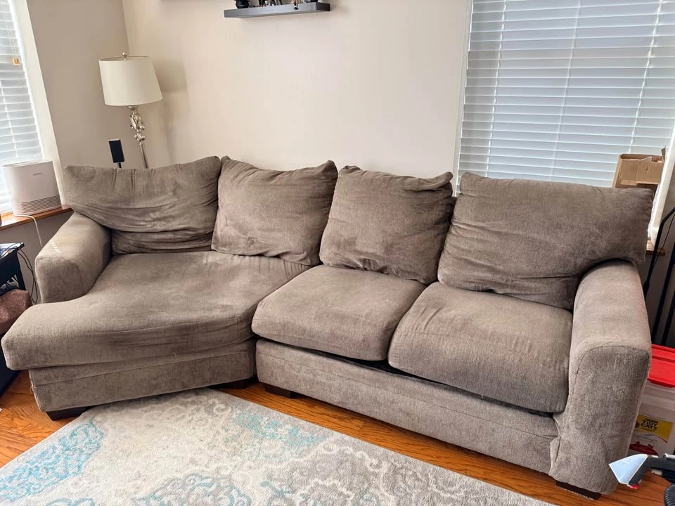 Grey Sectional Sofa with snuggler chaise - photo 2