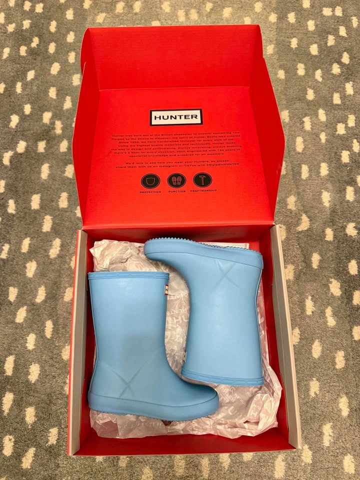 Hunter Light Blue Kids Rain Boots