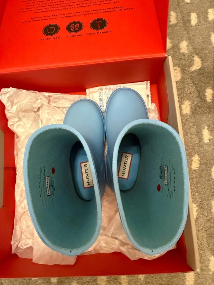 Hunter Light Blue Kids Rain Boots - photo 2