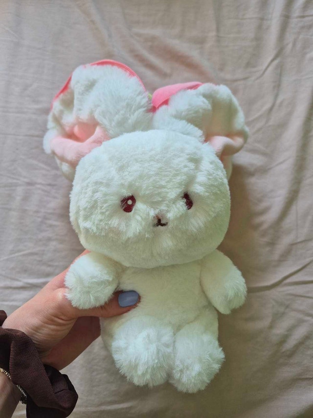 Reversible Pink Strawberry Bunny Plush Toy - photo 2