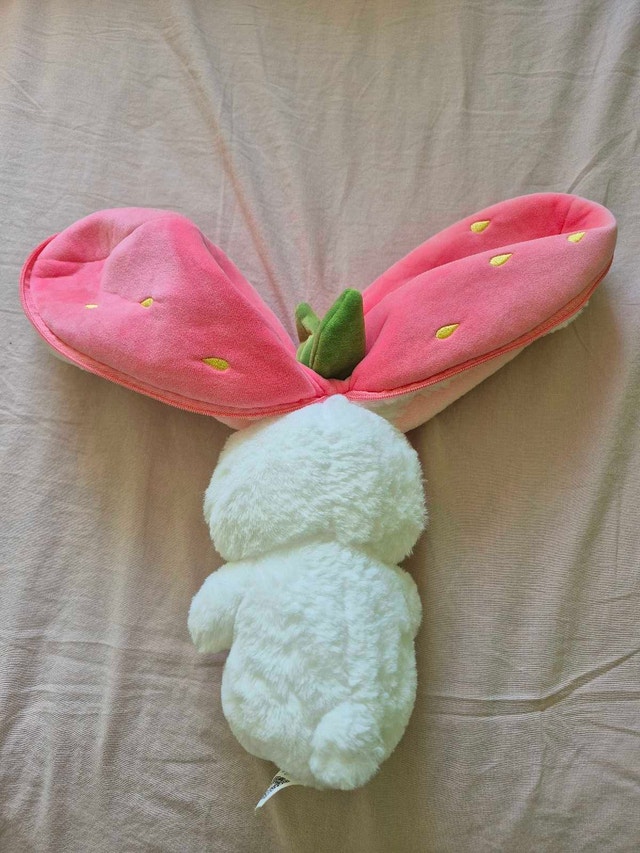 Reversible Pink Strawberry Bunny Plush Toy - photo 3