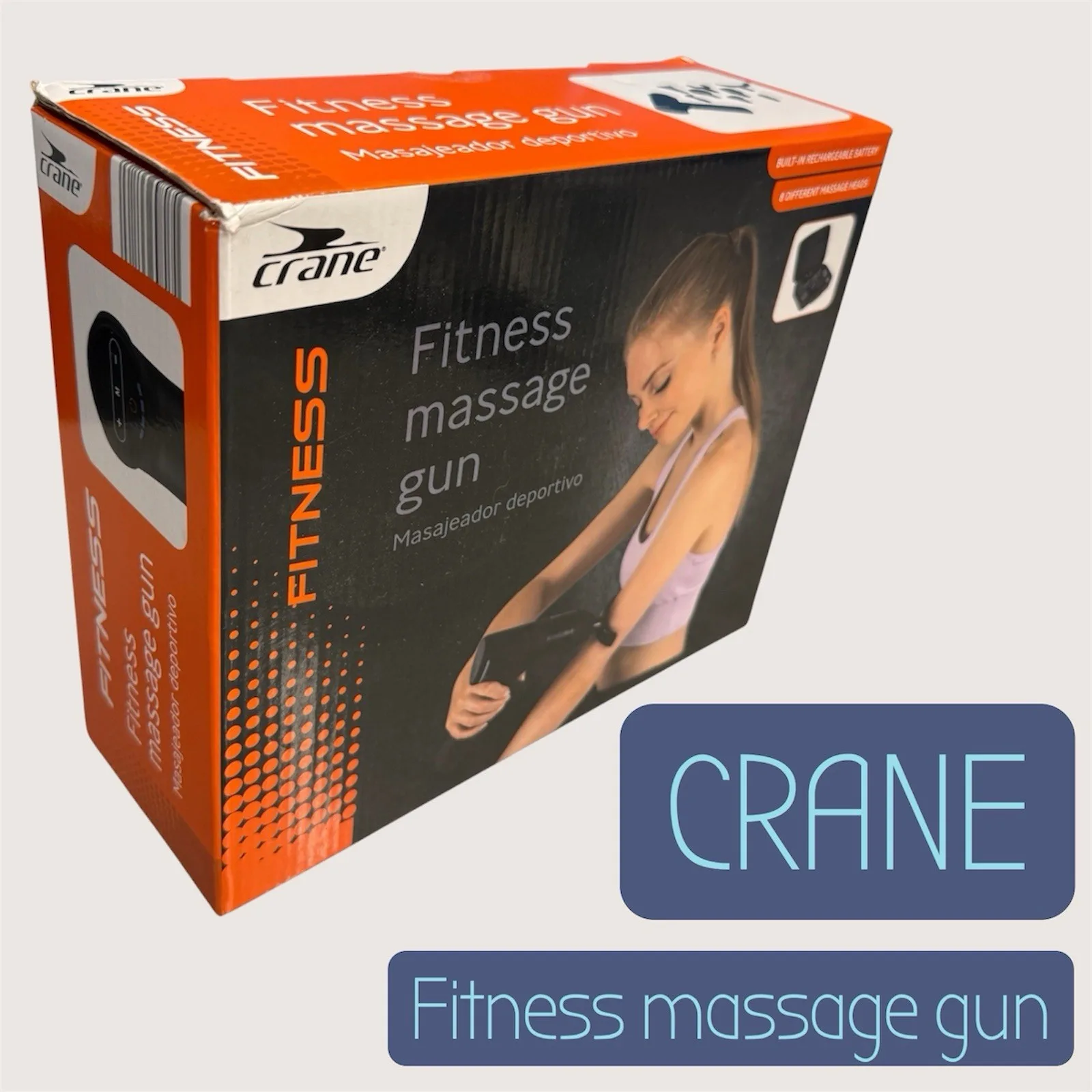 CRANE Fitness Massage Gun 8 Heads Touch Display /30 Speeds/ New