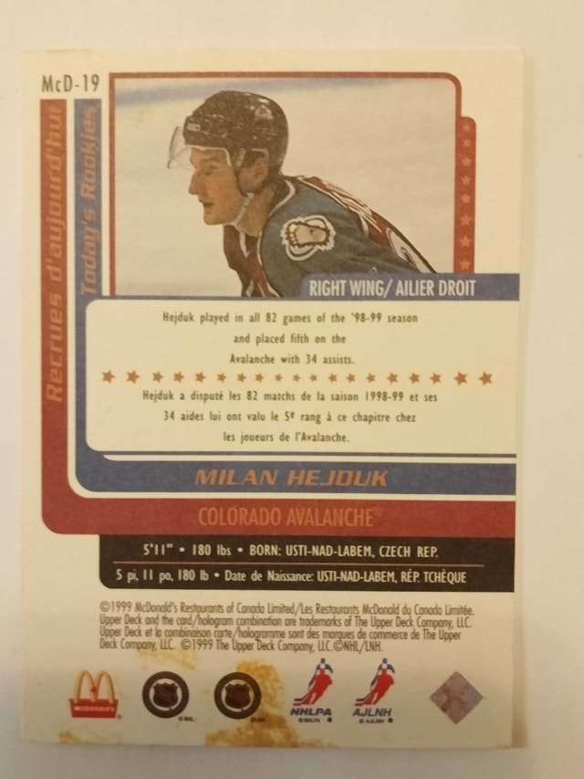 Milan Hejduk Rookie Card - photo 2
