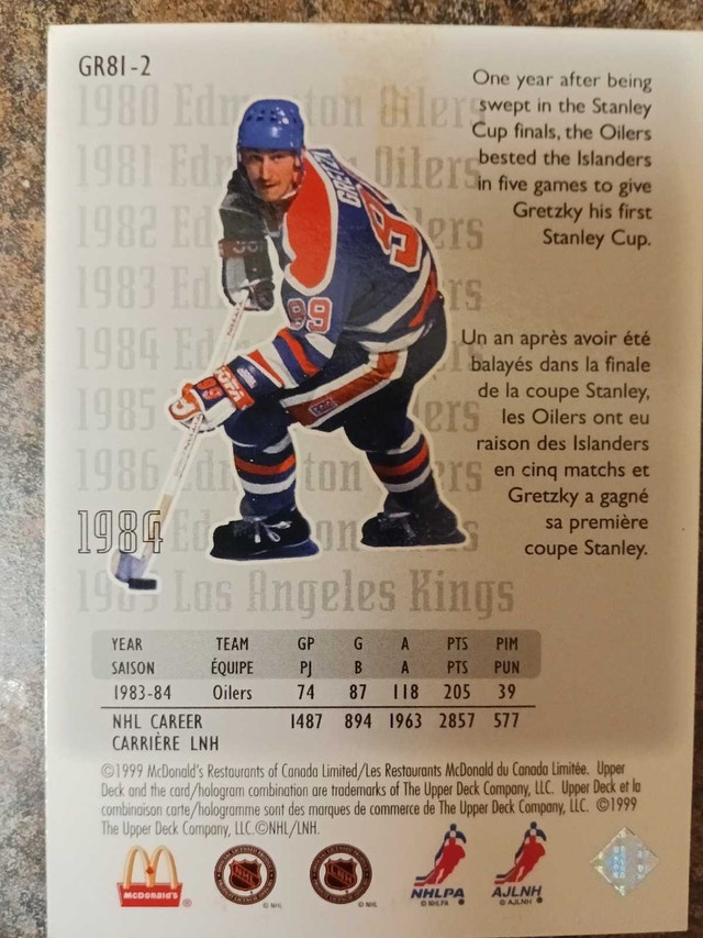 Wayne Gretzky Upper Deck Card - photo 2