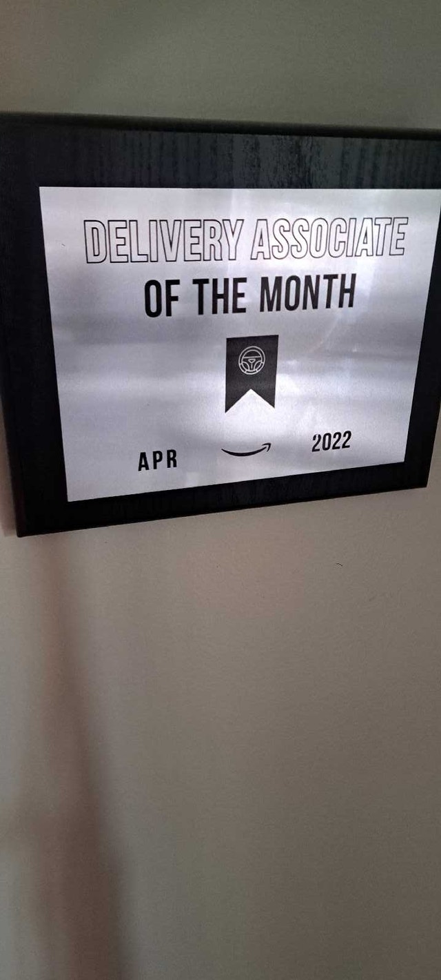 Delivery Associate of the Month Plaque
