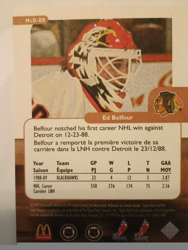Ed Belfour Hockey Card - photo 2