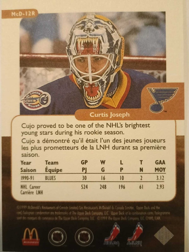 Curtis Joseph Rookie Card - photo 2