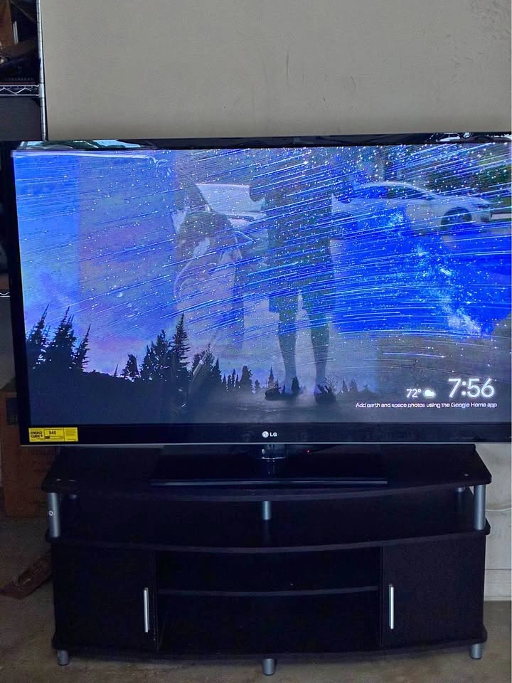 LG 60” TV with entertainment center