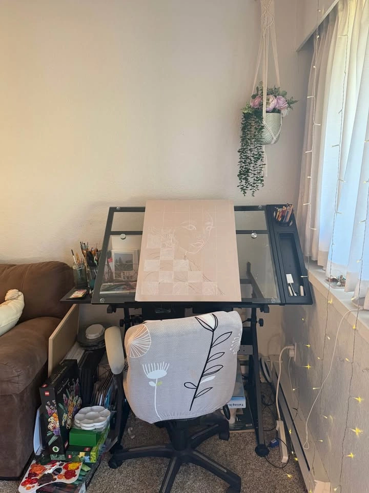Glass Top Drafting Table - photo 2
