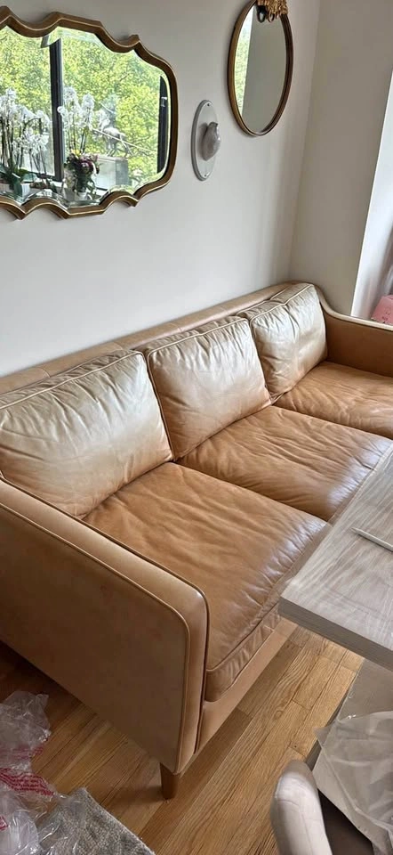 West Elm Hamilton 3-Seater Leather Sofa