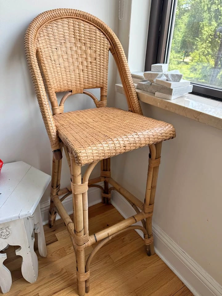 Restoration Hardware rattan bar stool