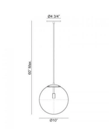 Matteo Painted Gold Glass Globe Pendant Lights – 10” Clear Glass - photo 2
