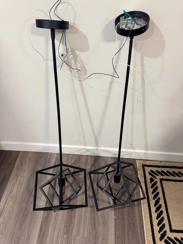Modern Black Geometric Light Fixture Set - 3 Pieces - photo 2