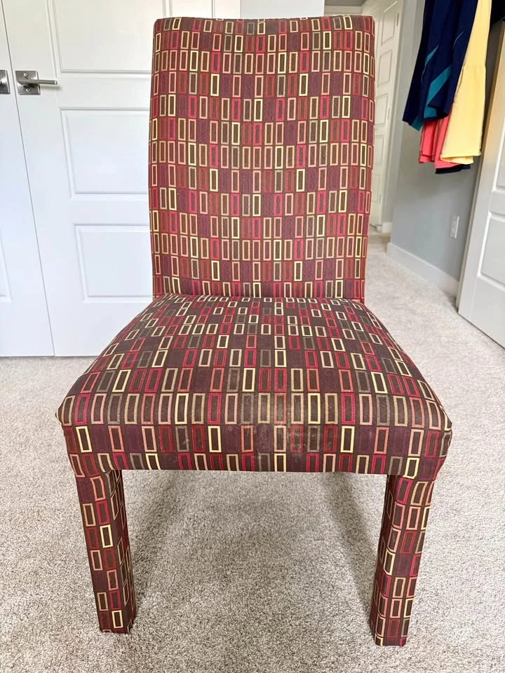 Geometric Pattern Upholstered Dining Chair
