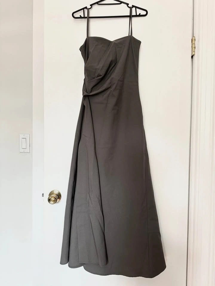 Zara Gathered Waist Midi Dress – Gray - photo 2